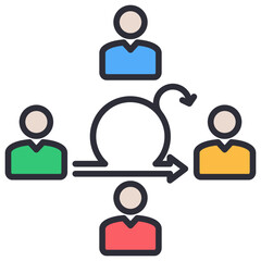 Poster - Agile Team Lineal Color Icon