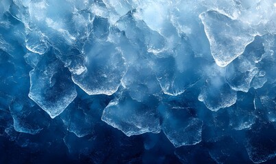 Poster - Abstract Ice Formation in shades of blue creating a mesmerizing pattern