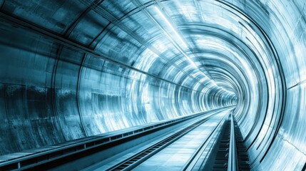 Poster - A conceptual underground subway station blueprint with multiple tunnel networks.
