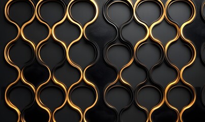 Poster - Elegant gold and black abstract geometric pattern for luxury backgrounds