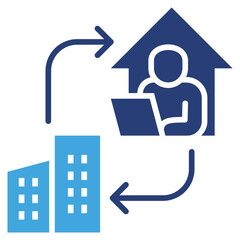 Poster - Hybrid Work Two Color Icon