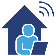 Poster - Hybrid Work Two Color Icon