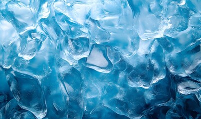 Poster - Frozen Textures of Ice with Abstract Flow and Cold Blue Tones