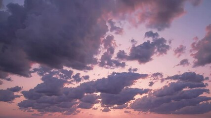 Poster - Dramatic sunset with dark clouds scattering pastel colors, tranquil sky scene. Nature emotion and serenity concept