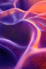 Poster - Abstract colorful wave pattern with smooth curves, vibrant hues and flowing texture in purple, orange and blue tones for creative backgrounds and designs