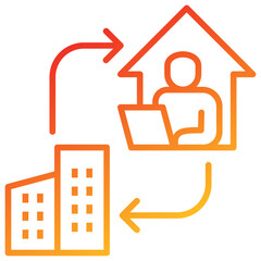 Poster - Hybrid Work Line Gradient Icon