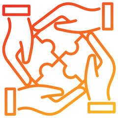 Poster - Puzzle Line Gradient Icon