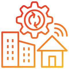 Poster - Hybrid Work Line Gradient Icon