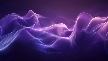 Poster - Abstract ethereal waves in shades of purple and lavender creating a mesmerizing flow of light and texture in a dreamy atmospheric background