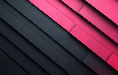 Poster - Abstract geometric pattern of black and pink panels creating dynamic visual interest for modern backgrounds, websites, and creative design projects
