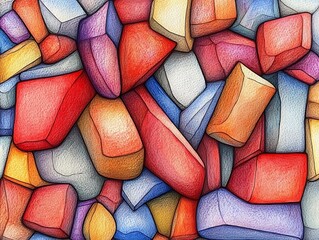 Poster - Abstract Multi-Colored Geometric Shapes Graphic Design Background Image