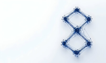 Poster - Abstract Blue Network Structure Forming a Unique Shape on White Background