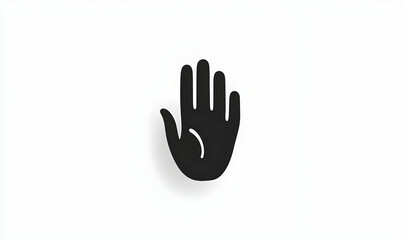 Poster - Simple Black Hand Gesture Icon on White Background for Art Use