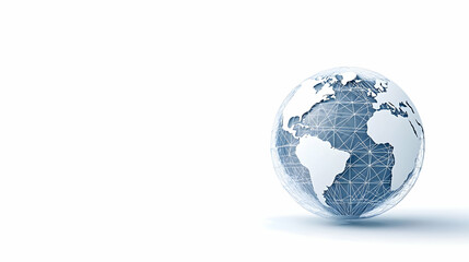 Poster - Abstract Globe Design with Network Lines on White Background