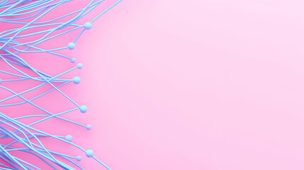 Poster - Colorful Abstract Lines and Dots on Soft Pink Background