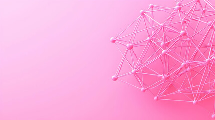 Poster - Abstract Pink Network Structure with Nodes and Connectors on Background