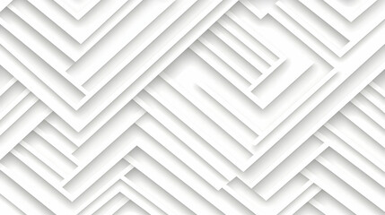 Poster - Abstract White Layers with Geometric Shapes and Textured Design