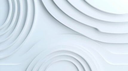 Poster - Abstract Soft White Waves and Curved Layers on Clean Background