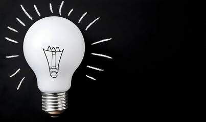 Poster - Creative Light Bulb Illustration on a Black Background