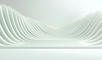 Poster - Modern Abstract Wavy Lines Design in Clean Minimalist Space