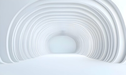 Poster - Modern Minimalist Interior with Curved White Architectural Elements