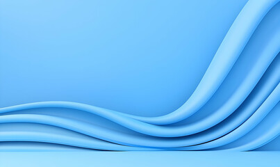 Poster - Soft Blue Waves on a Smooth Background for Abstract Design