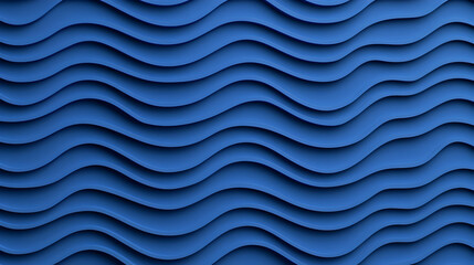 Poster - Blue Wavy Texture with Smooth Lines for Background or Design Use
