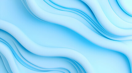 Poster - Abstract Light Blue Waves Background with Soft Curves and Texture