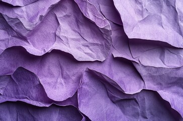 Poster - Colorful Crumpled Purple Paper Textures Displaying Beautiful Wrinkles and Patterns for Artistic Backgrounds and Creative Projects
