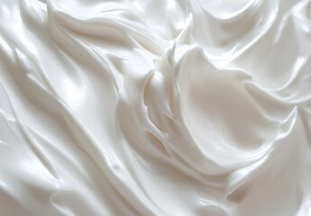 Poster - Creamy Texture Background with Smooth Waves and Subtle Shine for Use in Design, Culinary, or Aesthetic Projects Featuring Soft White Hue
