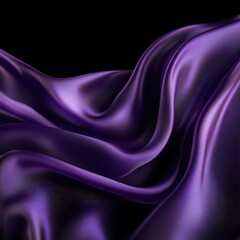 Poster - Elegant and Smooth Purple Satin Fabric Drapery with Flowing Textures and Rich Color Deepens Visual Aesthetic for Background or Decoration Use