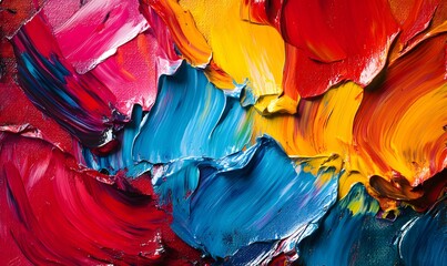 Poster - Abstract Expressionist Oil Painting Texture with Bold Impasto Strokes