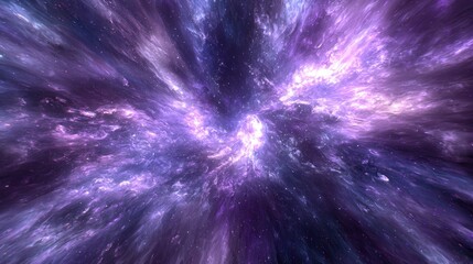 Wall Mural - Purple Nebula Expands Across Universe. Cosmic Dust Forms Stars In Outer Space