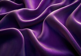 Poster - Elegant Purple Silk Fabric with Smooth Texture and Soft Waves for Interior Decor, Fashion Design, or Background Visuals in Various Creative Projects