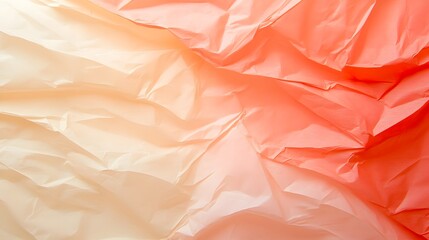 Poster - Textured Wrinkled Paper Background in Soft Coral and Cream Colors