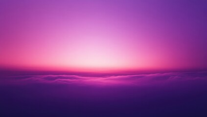 Poster - Ethereal Horizon at Dusk with Soft Clouds and Vibrant Purple and Pink Gradients in Serene Sky Aesthetic