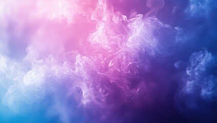 Poster - Ethereal Swirling Smoke in Soft Pastel Hues of Pink, Purple, and Blue Creating a Dreamy Abstract Background for Creative Projects and Artwork
