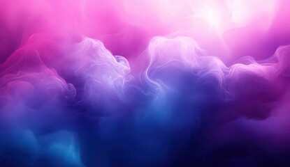 Poster - Ethereal Swirls of Colorful Smoke and Mist in Shades of Pink, Purple, Blue with a Dreamy Abstract Atmosphere for Artistic Backgrounds and Design Projects