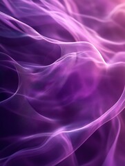 Poster - Ethereal Waves of Purple Light Flowing Gently in a Dreamy Abstract Background Illustrating Movement and Serenity in a Contemporary Design
