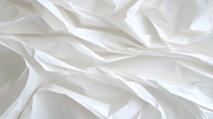 Poster - Crumpled White Paper Texture with Soft Shadows and Light Reflection