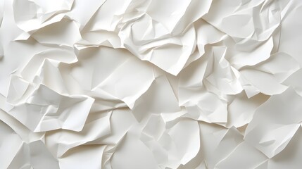 Poster - Crumpled White Paper Texture Background for Creative Projects