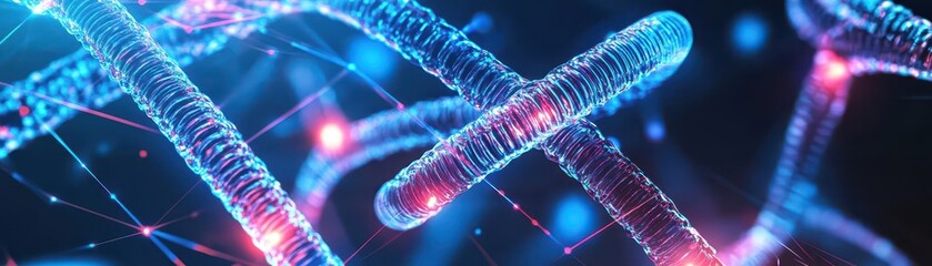 Poster - Intricate Structure of Deoxyribonucleic Acid Molecule Highlighting Genetic Information and Biological Significance in a Scientific and Educational Context