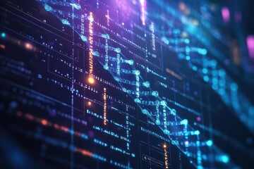Poster - Vibrant Computer Screen Displaying a Mesmerizing Blue and Purple Gradient Background Evoking Creativity and Modern Aesthetic in Digital Workspace