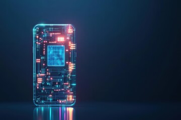 Poster - Innovative Smartphone Featuring Advanced Circuit Design Emphasizing Technology and Modernity in a Clean and Minimalist Presentation for Digital Enthusiasts