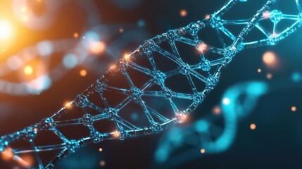Poster - Complex and Intricate DNA Structure With Spiral Patterns and Genetic Code Representing Life's Building Blocks and Molecular Biology Concepts in Science