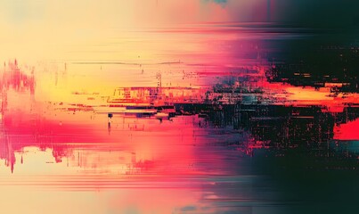 Poster - Abstract textured painting with gradient of warm colours and dark shades