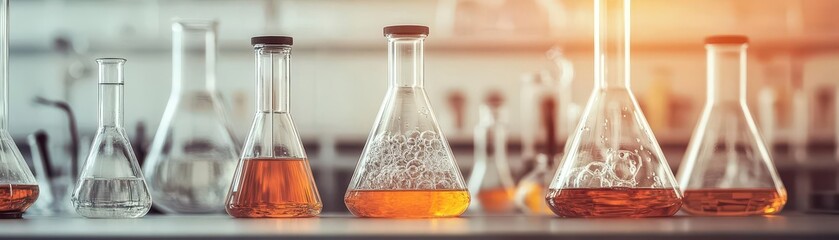 Poster - Colorful Row of Test Tubes Filled with Vivid Liquids Showcasing Scientific Experimentation and Laboratory Environment with Bright and Engaging Visual Appeal
