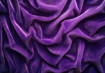 Poster - Luxurious Purple Velvet Fabric with Elegant Drapes and Soft Texture, Perfect for Fashion, Interior Design, or Artistic Background Use