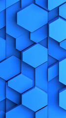 Poster - 3D Illustration Abstract Blue Hexagon Background Design