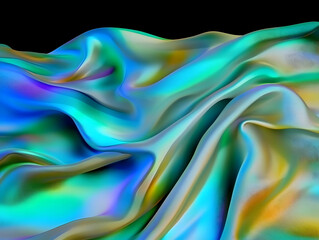 Poster - abstract background - flowing iridescent fabric